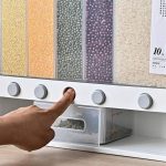 5-6 Chamber Wall Mounted Grain Dispenser – Push Button Rice & Lentil Storage Container - Image 2