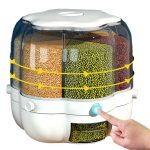 6 Chamber Rotating Grain Dispenser Box Airtight Rice Lentils Cereal Storage Container by E-Seller BD