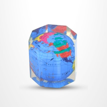 Crystal World Globe Paper Weight Decorative Mini Globe for Office Desk and Home Decor