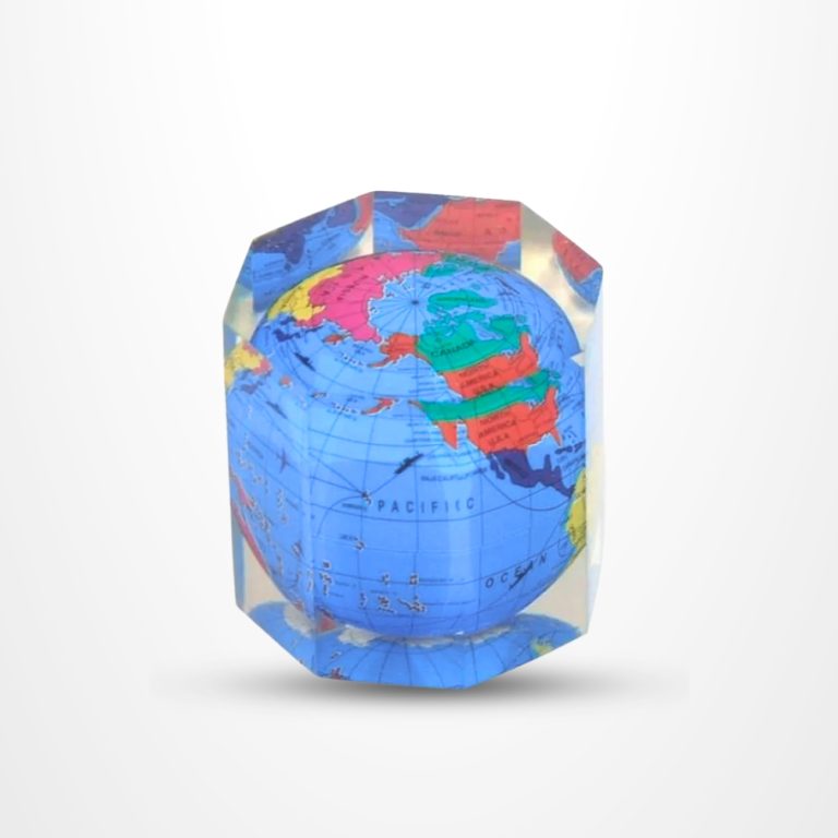 Crystal World Globe Paper Weight Decorative Mini Globe for Office Desk and Home Decor