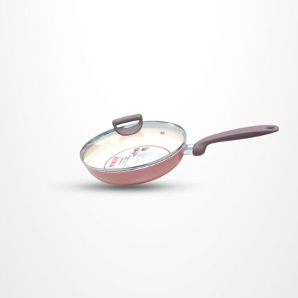 Kiam Chromatic 26 CM Non Stick Fry Pan with Glass Lid for Kitchen Cooking