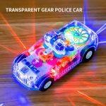 Transparent Gear Police Car Toy with LED Light & Music for Kids - Image 3