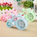 Cute Bicycle Shape Analog Table Alarm Clock in Pastel Pink - E-Seller BD