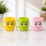 Cute Smiley Hello Printed Ceramic Coffee Mug in Yellow - E-Seller BD