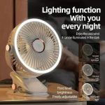 8000mAh Rechargeable Clip-on Camping Fan with LED Light