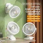 8000mAh Rechargeable Clip-on Camping Fan with LED Light