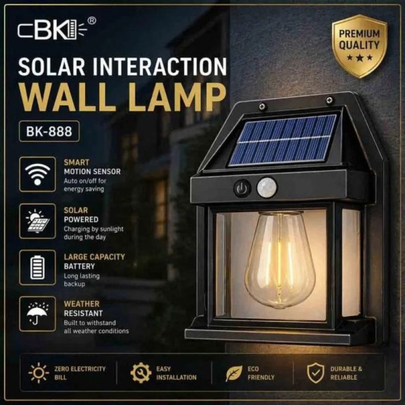 BK-888 Solar Rechargeable Motion Sensor Wall Lamp