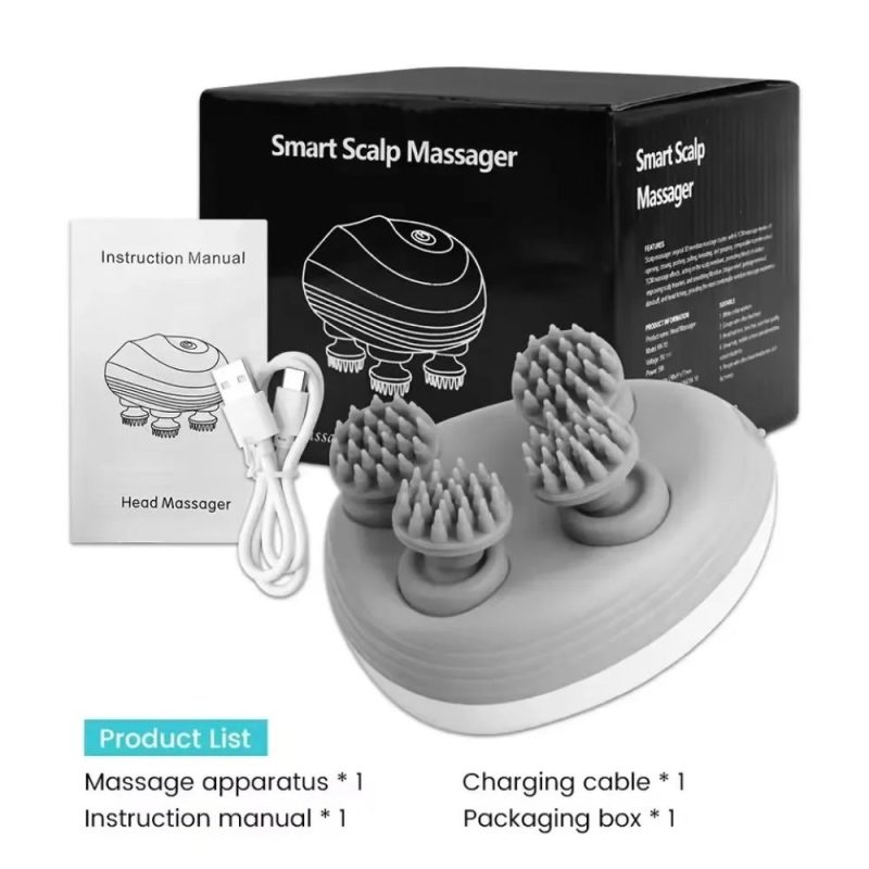 4-Node Electric Scalp Massager and Head Massage Set