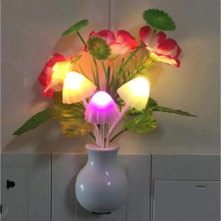 Plug-in Flower and Mushroom LED Night Light with sensor